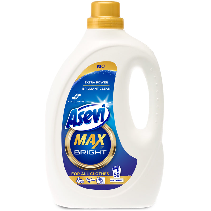 Asevi Laundry Detergent Wash Gel Max Bright Bio Hypoallergenic 50 Wash